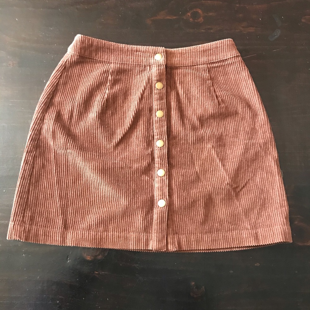Brown corduroy skirt